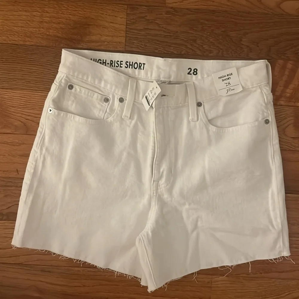 Nwt Jcrew High-rise denim short in white size 28